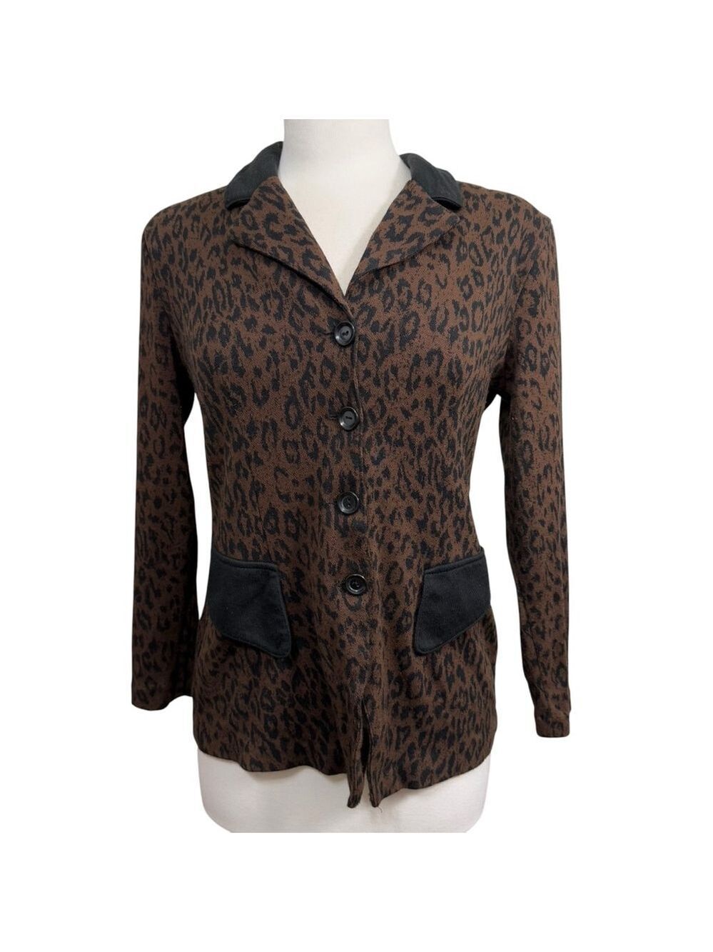 Vintage PSSST! Blazer, Brown Leopard, Size S, Made in the USA